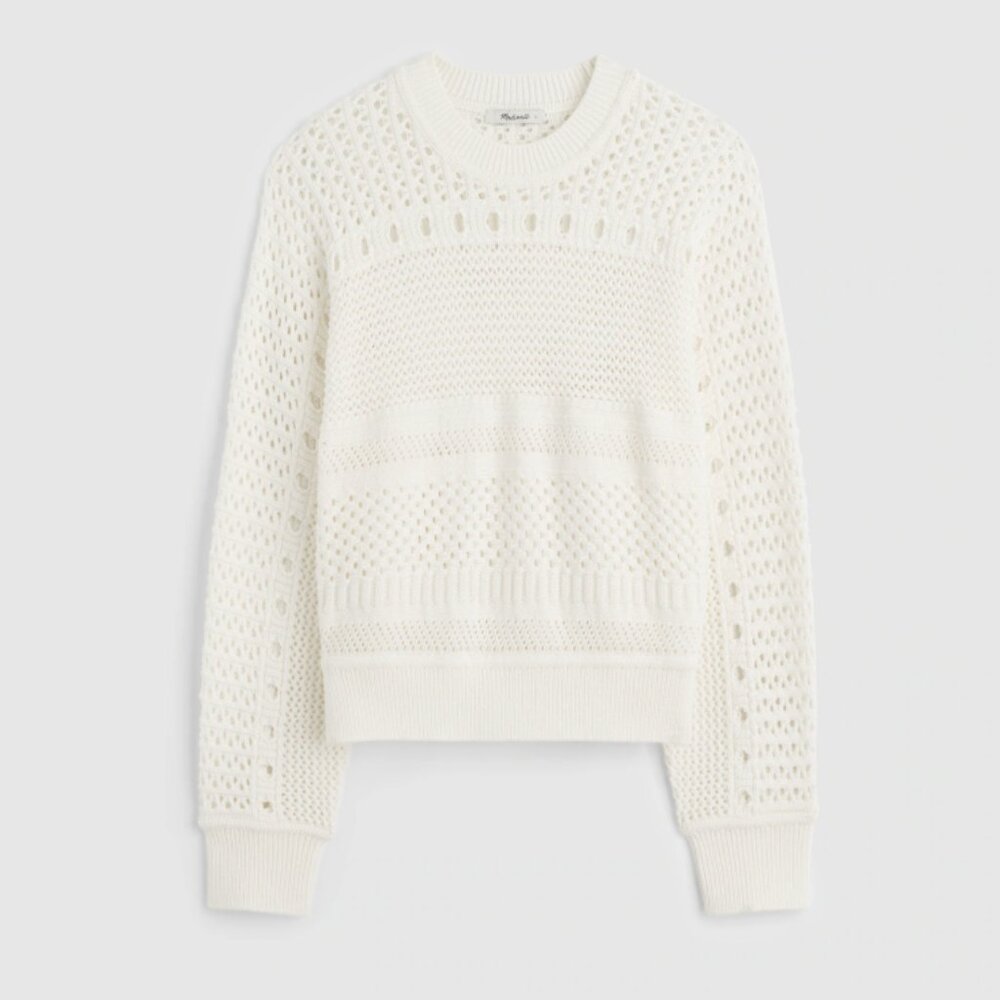NWT Madewell XS Open-Stitch Cotton Pullover Sweater - Picture 6 of 14